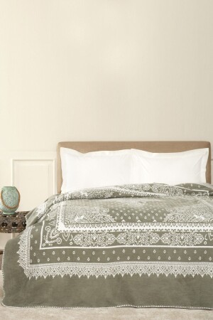 Evelina Green Double Cotton Blanket 200. 20. 01. 0704 - Karaca Home