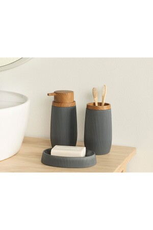 Evelyn 3-Piece Bathroom Set Anthracite - English Home