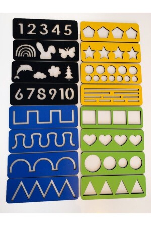 Events - 4 Colored Hand Muscle Development and Line-Number and Shape Exercises Set 16 Pieces - Eska