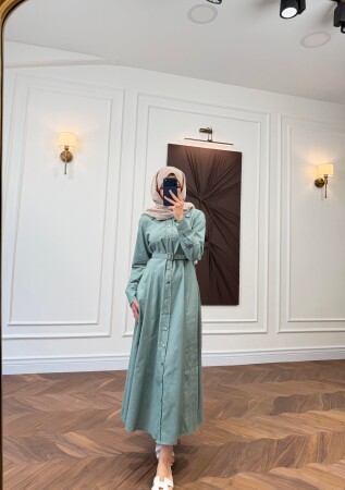 Everyday Shirt Dress - Mint - Duendeca