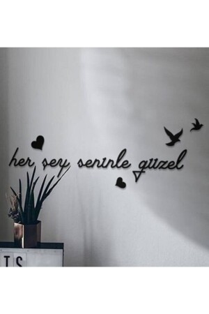 Everything Is Beautiful With You Wooden Lettering Wall Decor - Dekolive Tasarım