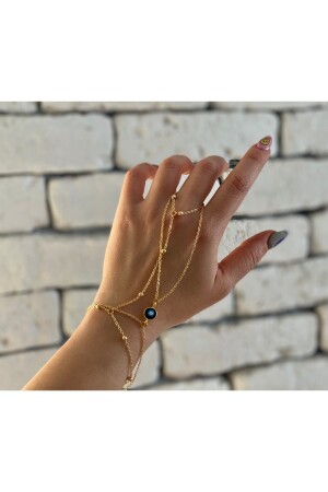 Evil Eye Bead Detail Hand Accessory And Ball Chain Hand Accessory Set Of Two - Pop Up Store