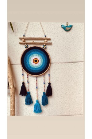 Evil Eye Bead Dream Catcher Macrame Wall Ornament NZRDVRSS0015 - BEİGEDEN