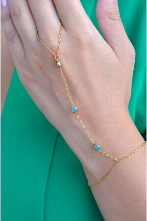Evil Eye Beaded Steel Shahmaran Gold Color DRSX1235 - Sacce Scarves&Accessories