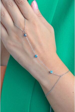 Evil Eye Beaded Steel Shahmaran Silver Color HKSXZ178 - Sacce Scarves&Accessories