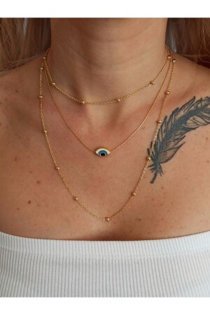 Evil Eye Model-Halskette, 3-teilige Kombination - Denizdenal