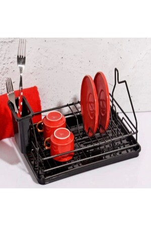 Evim Schwarzer kleiner Teller-Geschirrständer P2066S9477 - LarinHome
