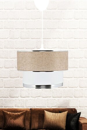 Evim Single Pendant Lamp Cake Chandelier Wicker Cream ES-SRT05 - Eslight