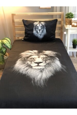 Evmila Digital Printing Lion Velvet Cover Pillow Set 884 LLKÖ 884 - Lolla
