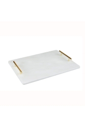 Evonna Mermer 30x20x4 Cm Tepsi Beyaz 000001500186209001 - Linens