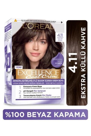 Excellence Cool Creme Hair Dye – 4. 11 Extra Ashy Brown - L'oreal Paris