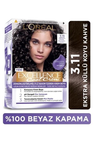 Excellence Cool Creme Saç Boyası – 3.11 Ekstra Küllü Koyu Kahve - L'oreal Paris