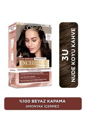 Excellence Creme Nude Colors Hair Dye – 3u Nude Dark Brown ECNUSB - L'Oreal Paris