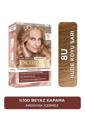 Excellence Creme Nude Colors Hair Dye – 8u Nude Dark Blonde ECNUSB - L'Oreal Paris