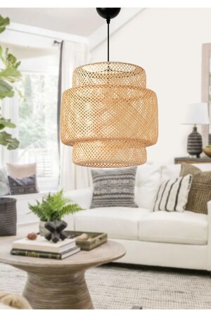 Exclusive Evora Wicker Bohemian Bamboo Pendant Lamp Ayd-3564 - Homing