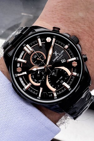 Exclusive Men's Wristwatch 3 Atm Waterproof Black Color Steel Cord Bracelet Dke2023c6 DKE2023 - Daniel Klein