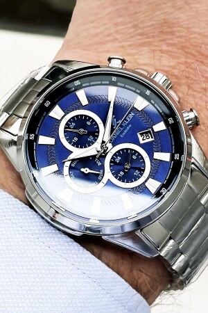 Exclusive Men's Wristwatch 3 Atm Waterproof Silver Color Steel Strap + Natural Stone Bracelet Wlg216 DKE2007 - Daniel Klein