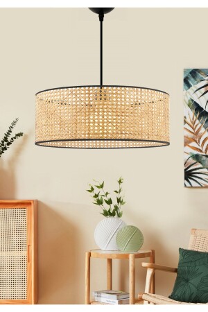 Exclusive Rattan 50 cm Large Size Pendant Lamp Chandelier AYD-3533 - HOMİNG