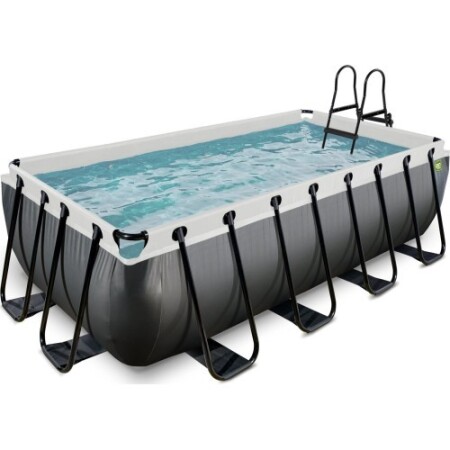 EXIT Black Leather pool 400x200x100cm with filter pump - black - Exit