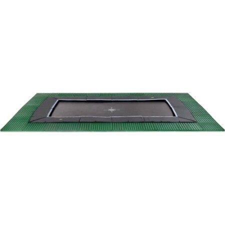 EXIT Dynamic ground level trampoline 244x427cm with Freezone safety tiles - black - Exit