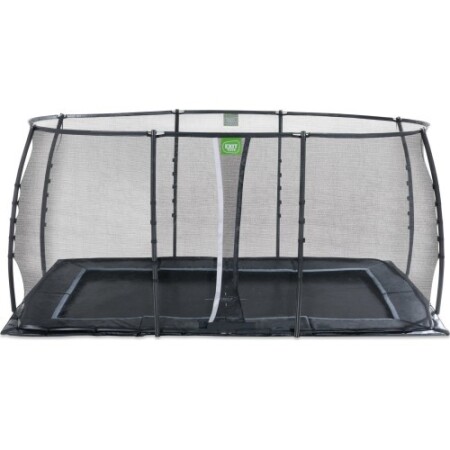 EXIT Dynamic ground level trampoline 244x427cm with safety net - black - Exit