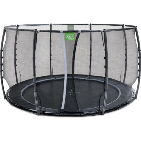 EXIT Dynamic ground level trampoline ø366cm with safety net - black - Exit