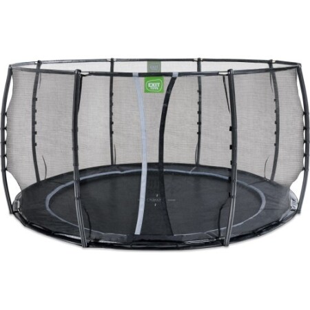 EXIT Dynamic ground level trampoline ø427cm with safety net - black - Exit