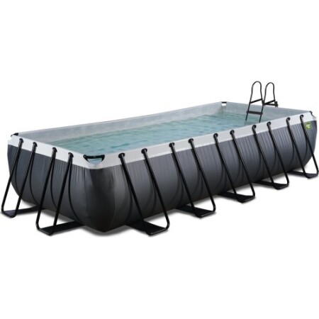 EXIT Pool aus schwarzem Leder, 540 x 250 x 100 cm, mit Filterpumpe – schwarz - Exit