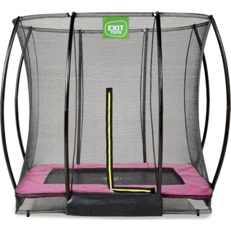 EXIT Silhouette ground trampoline 153x214cm with safety net - pink - Exit