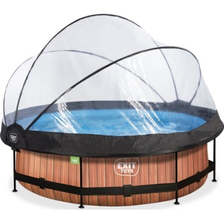 EXIT Wood swimming pool ø300 x 76 cm with cover and filter - Exit