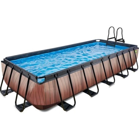 EXIT Wood swimming pool 540 x 250 x 100 cm with ladder and pump with filter - Exit