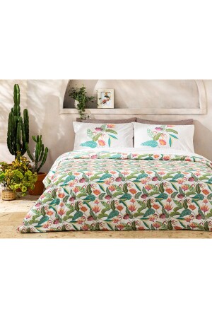 Exotic Flower Cotton Single Duvet Cover Set 160x220 Cm Pink TYC00782307002 - English Home