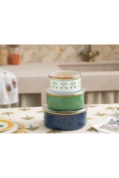 Exotic Square Emaye Saklama Kabı 12-14-16 Cm Yeşil 10038411 - English Home