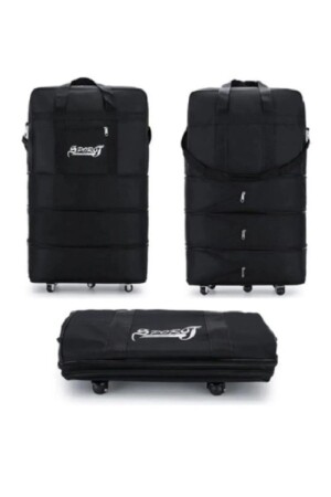 Expandable 3 Bellows Zippered Wheeled Suitcase KPXNS1017 - NorthPars