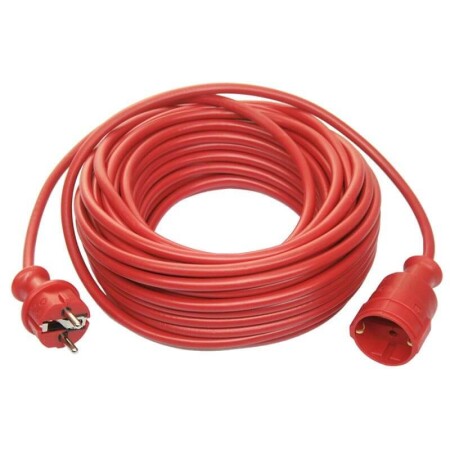 Extension cord AS-SCHWABE H05VV-F 3G1.5 25m, red - AS-Schwabe