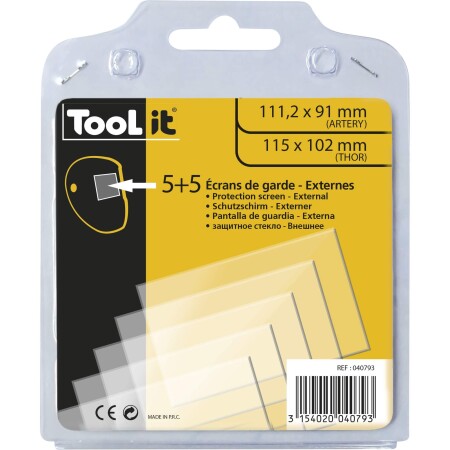 External protective glass for welding masks GYS 111.2x91mm, 5pcs. - GYS