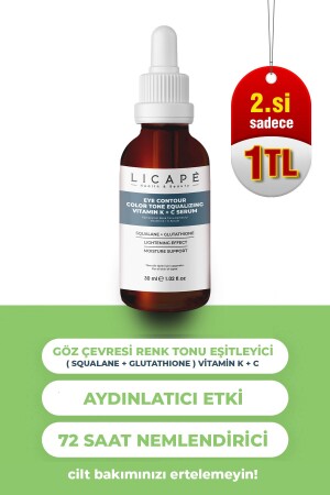 Eye Contour Color Tone Equalizer Vitamin K + C Serum 30ml - Licape