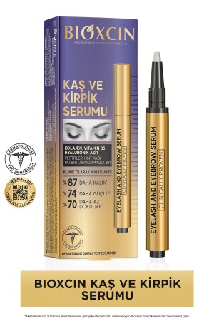 Eyebrow Eyelash Serum - Collagen Hyaluronic Acid Castor Oil Keratin Peptides B5 Biocomplex B11 - Bioxcin