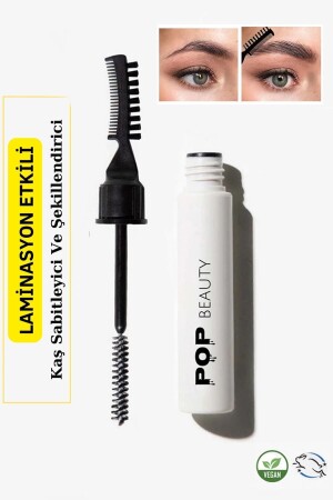Eyebrow Fixer and Shaper - Eyebrow Brush-Comb and Fixative Gel (with lamination effect) - Pop Beauty