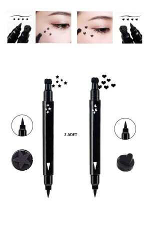 Eyeliner Double Sided Heart and Star Patterned Pencil 2 Pieces - Veyhal