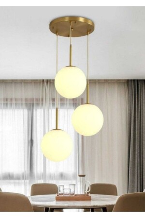 Eylül 3-Piece Antique Modern Chandelier (White Glass) EYL-YVR-ESK-03 - BSA LIGHTING