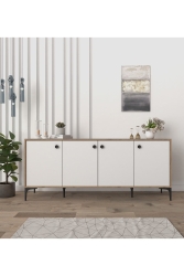 Eylül Modern Raflı Konsol Ofis Salon 180 Cm Sepet-beyaz CH-47 - Cool Home