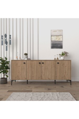 Eylül Moderne Konsole mit Regalen Büro Wohnzimmer 180 cm Korb CH-47 - Cool Home