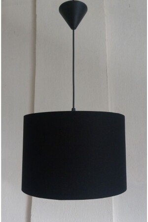 Fabric Chandelier Retro Pendant Lamp Single Diameter 30 Cm Black 6146 - Modamonline