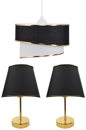 Fabric Galaxy Modern Cake Single and 2 Piece Gold Lampshade Set - Emg Design