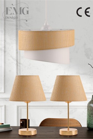 Fabric Galaxy Modern Cake Single and 2 Piece Gold Lampshade Set GalaxiSet - Emg Design