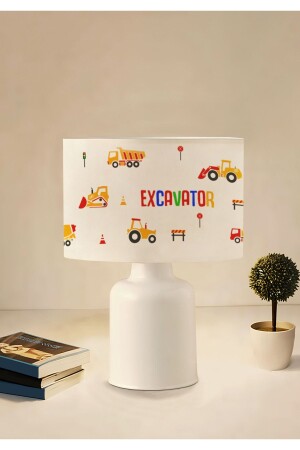 Fabric Printed Construction Machinery Children's Room Lampshade Ayd-3050 AYD-3046 - HOMİNG