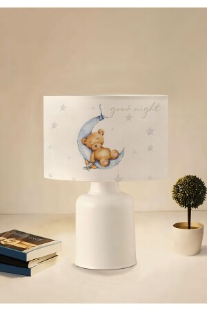 Fabric Printed Sleeping Teddy Bear Patterned Children's Room Lampshade Ayd-3051 - Homing