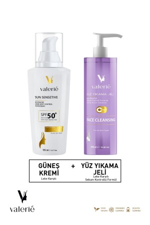 Face and Body Summer and Winter Sunscreen 125 ml Revitalizing Face Wash Gel with Vitamin C 400 ml Sunscreen + Facial Cleansing Gel - Valerie