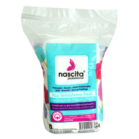 Face and Eye Cleansing Pad Cotton Square Pack of 50 - Nascita